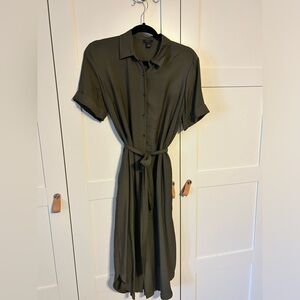Banana Republic Olive Shirt dress midi length